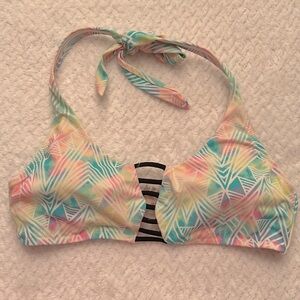 PINK Victoria Secret Women Bikini Halter Top Size Medium Halter Tie